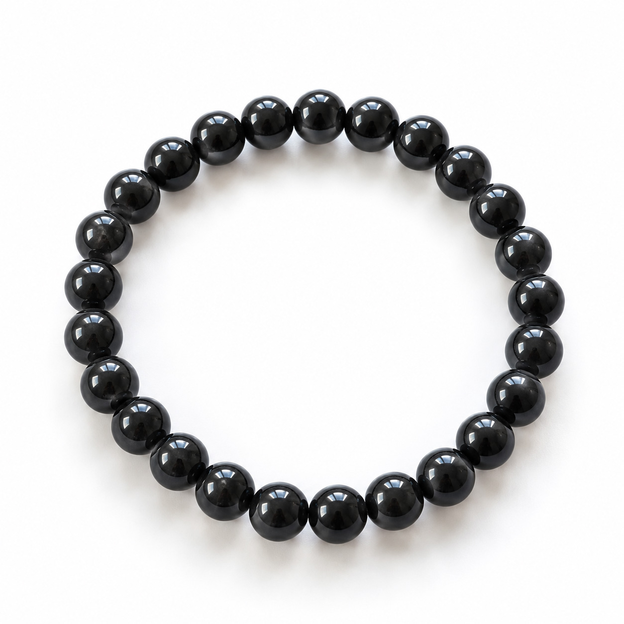 bracelet en perles de pierres naturelles d'obdsidienne noire