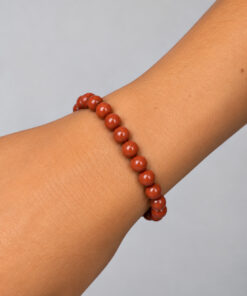 bracelet en pierres naturelles de jaspe rouge