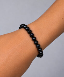 bracelet en pierre d'obdsidienne noire