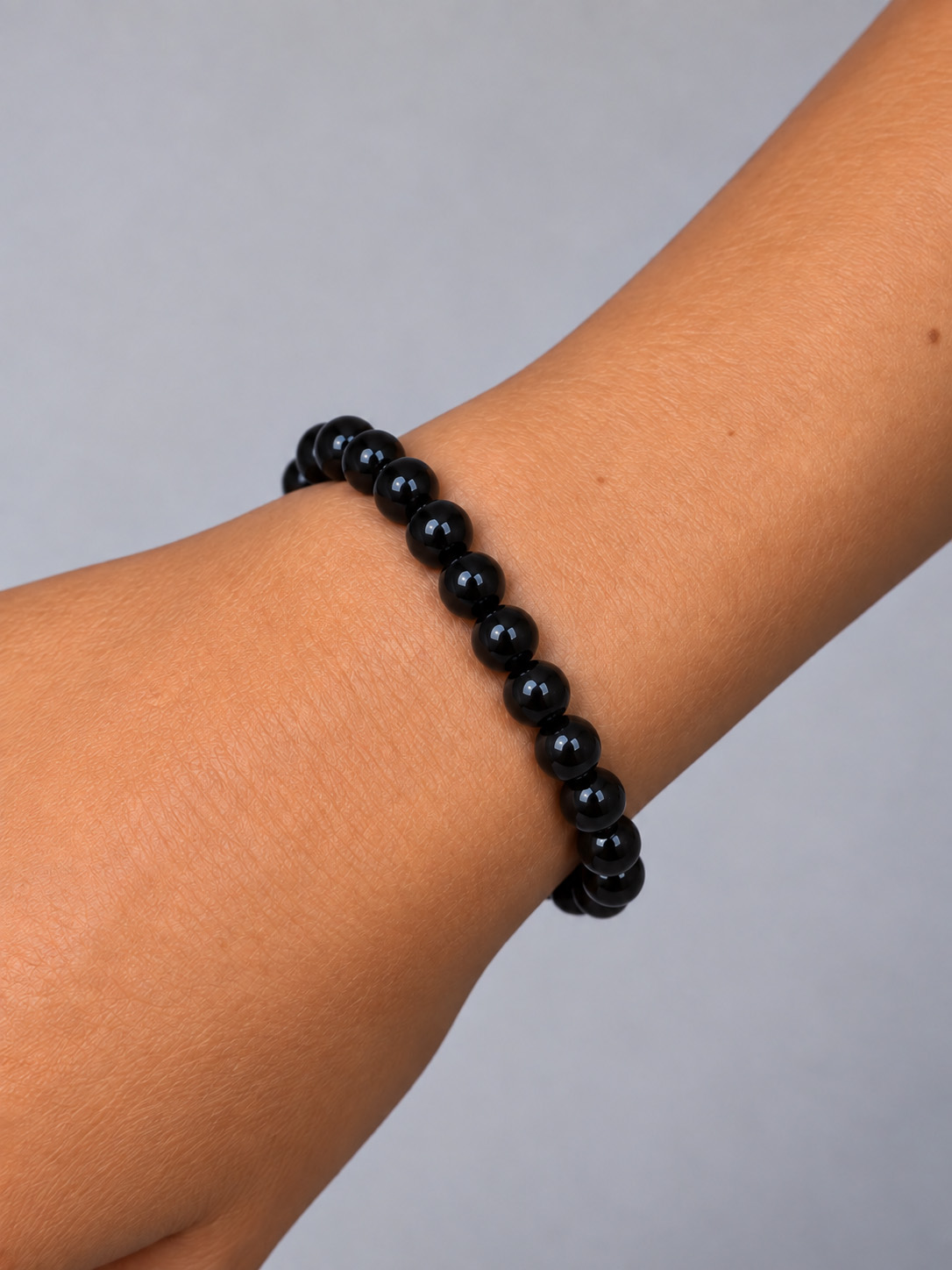 bracelet en pierre d'obdsidienne noire