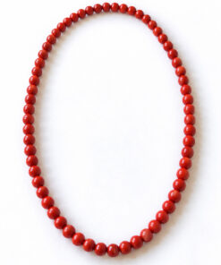 collier en pierres de jaspe rouge