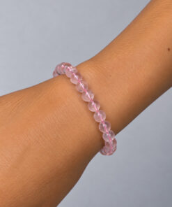 bracelet en pierres naturelles de quartz rose