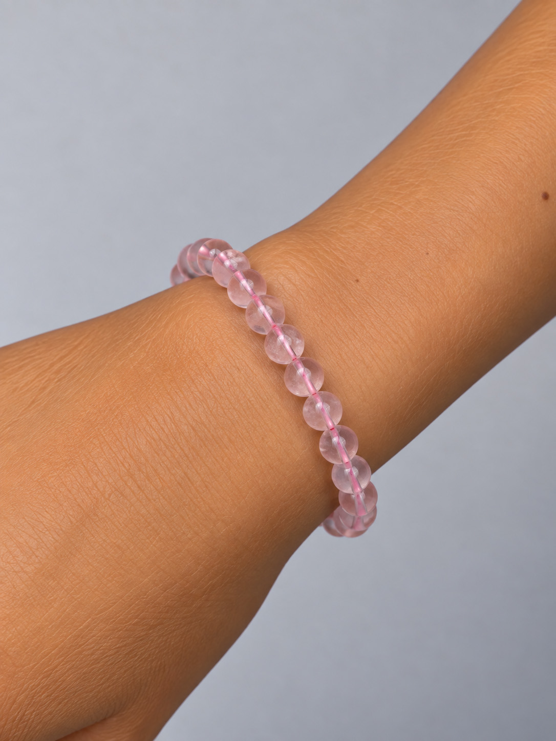 bracelet en pierres naturelles de quartz rose