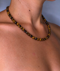 Alternative view of COLLIER EN PIERRES NATURELLES D'OEIL DU TIGRE