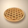 socle de recharge fleur de vie en bois 10cm