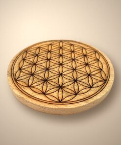 socle de recharge fleur de vie en bois 10cm
