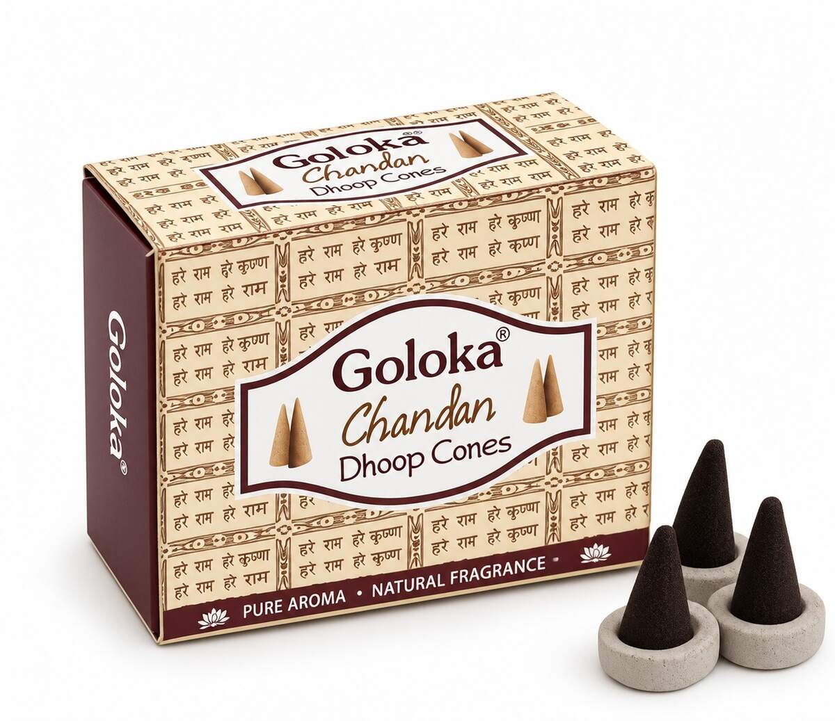 Encens Goloka Chandan, cônes de santal